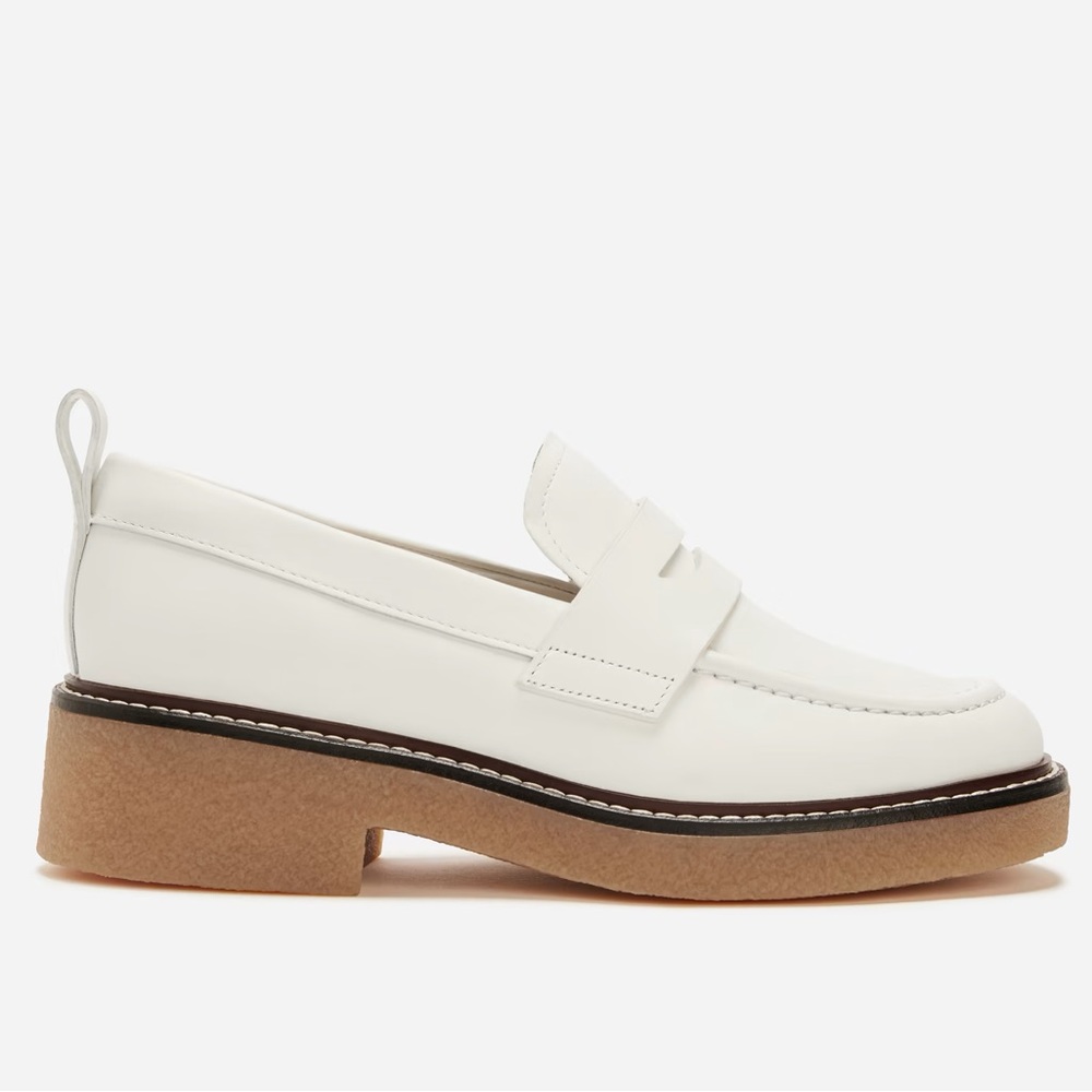 Everlane White Loafers with Tan Sole